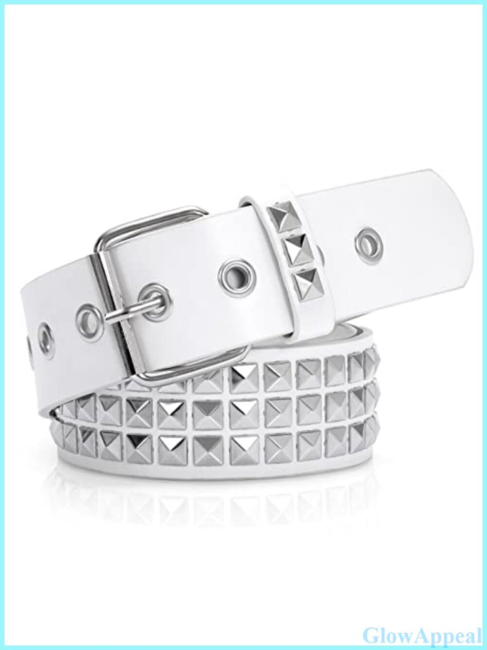 Studded Metal Rivet Belt Faux Leather Punk Rock Gothic Accessory for Jeans Pants